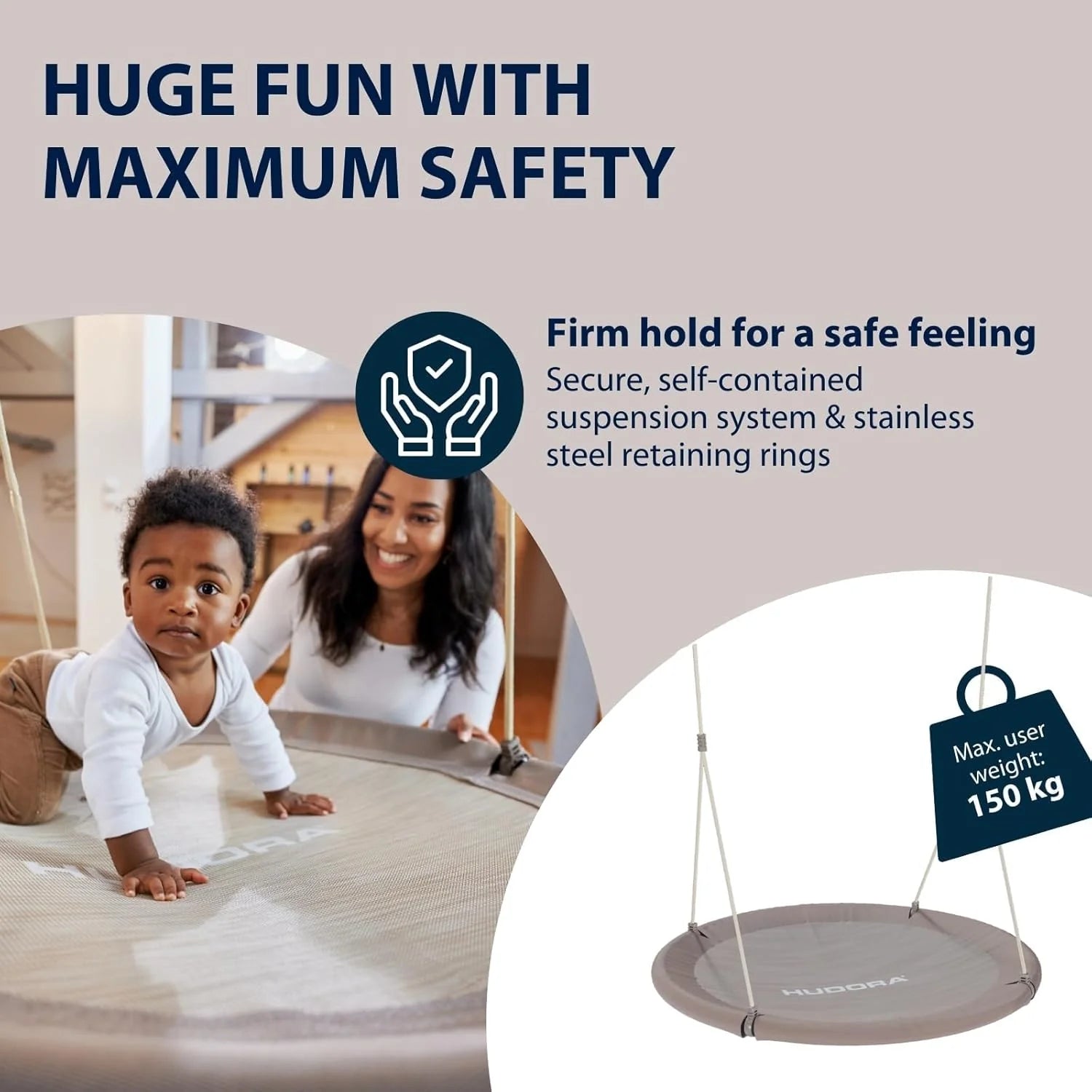 Leagan cuib, Ø 90 cm - Sand - HUDORA