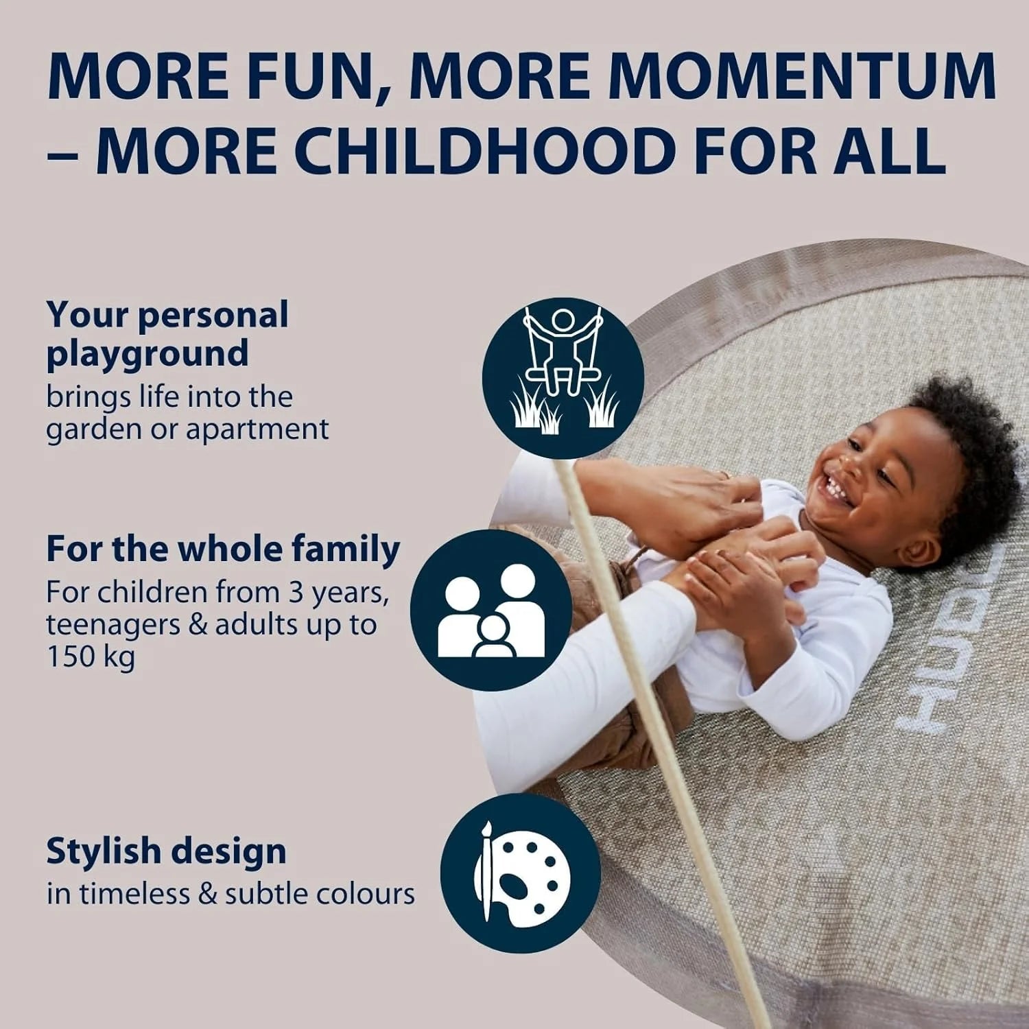 Leagan cuib, Ø 90 cm - Sand - HUDORA