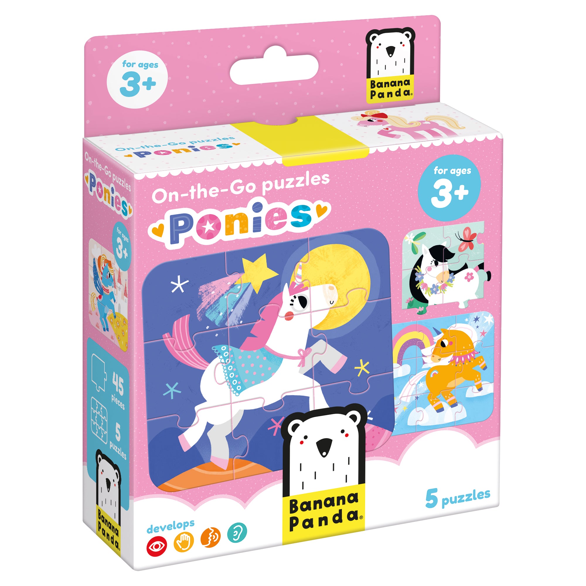 Puzzle On-the-Go, 5 in 1 - Unicorni - Banana Panda