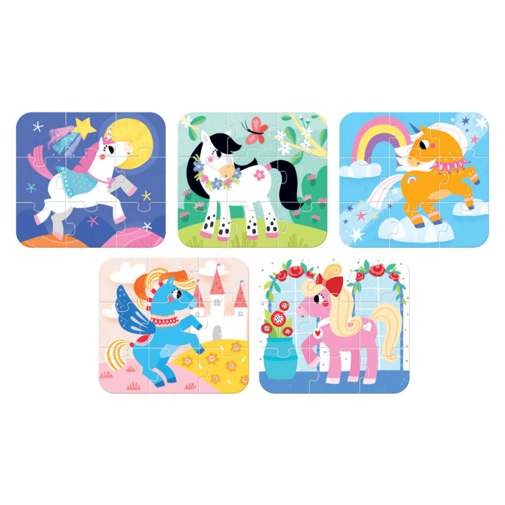 Puzzle On-the-Go, 5 in 1 - Unicorni - Banana Panda