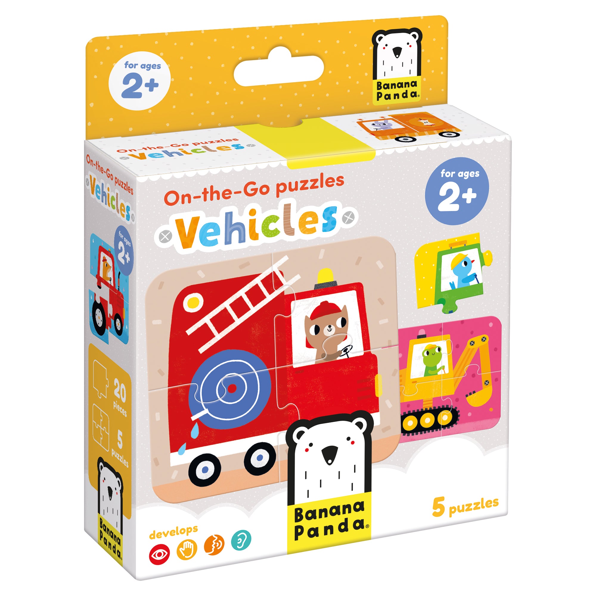 Puzzle On-the-Go, 5 in 1 - Vehicule - Banana Panda
