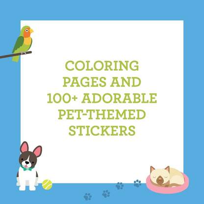 Carte de colorat + stickere - Pets - Petit Collage