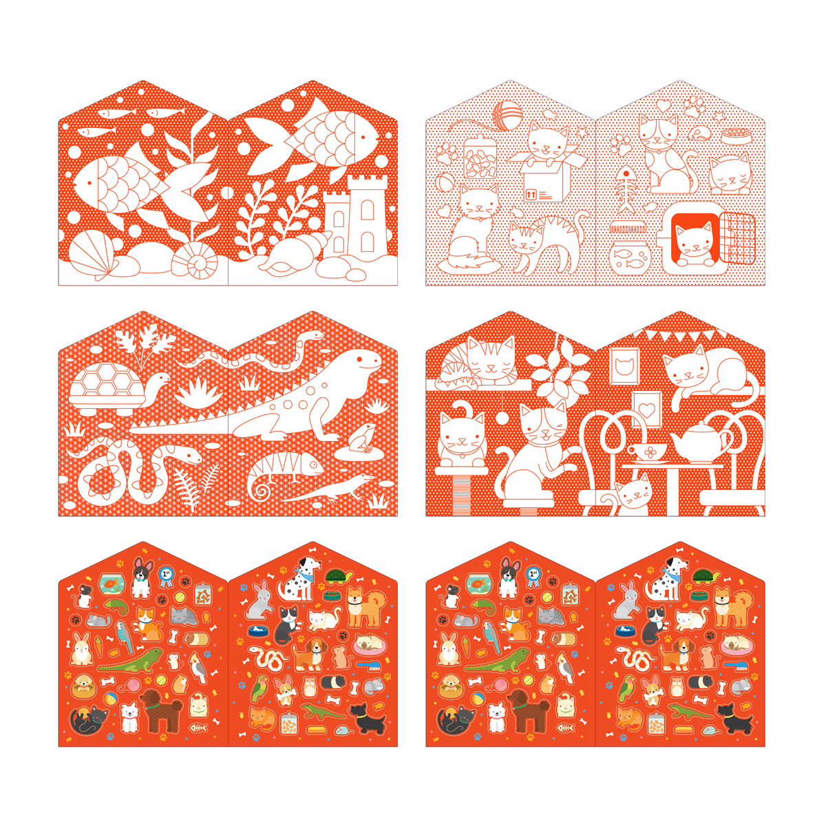 Carte de colorat + stickere - Pets - Petit Collage