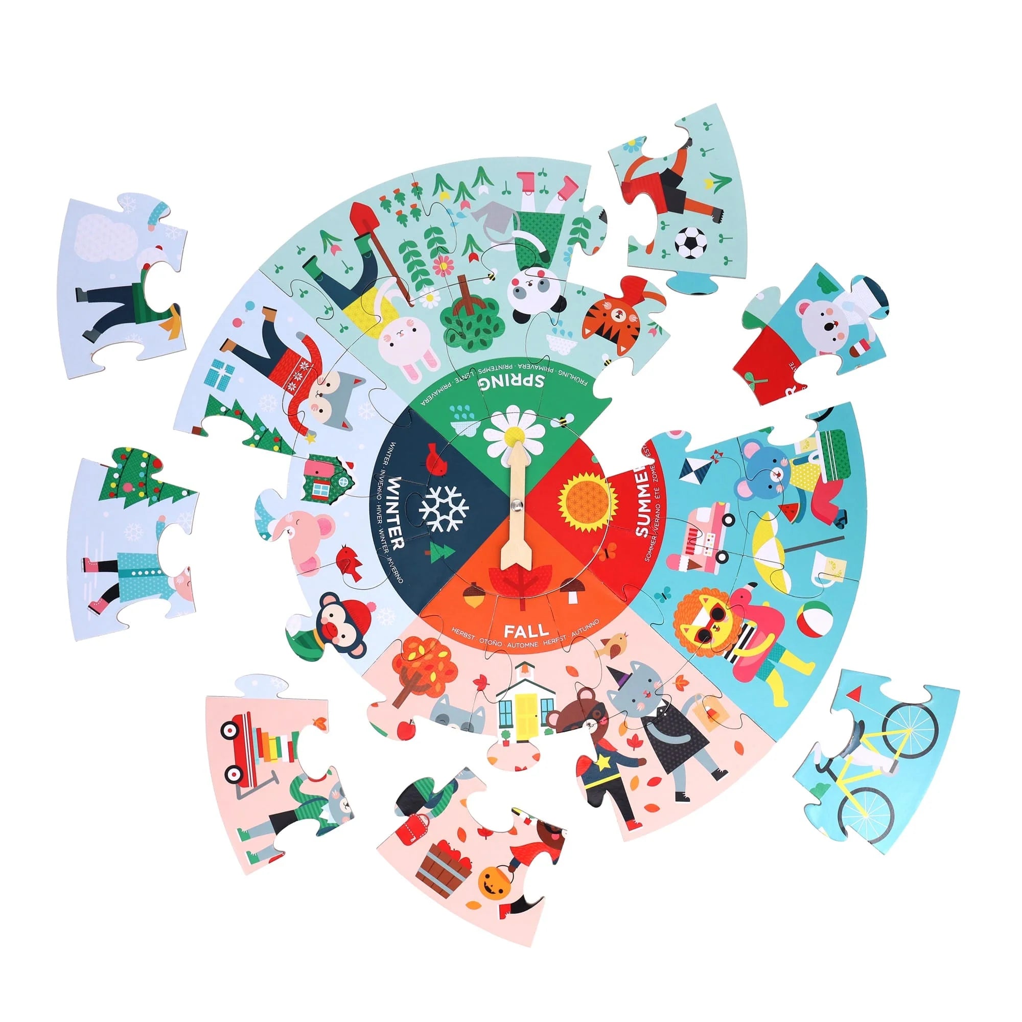 Puzzle de podea, 25 piese - Anotimpuri - Petit Collage