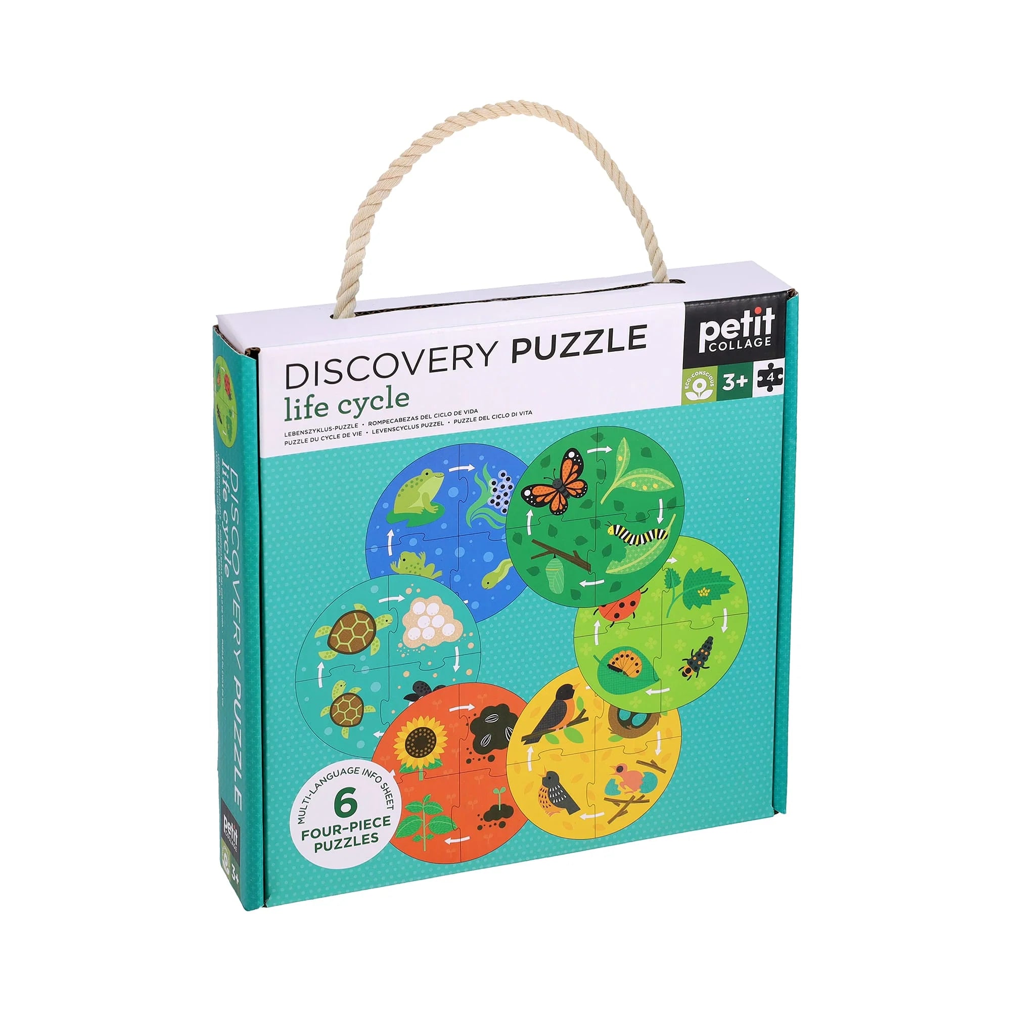 Puzzle educativ, 6 in 1 - Life Cycle - Petit Collage
