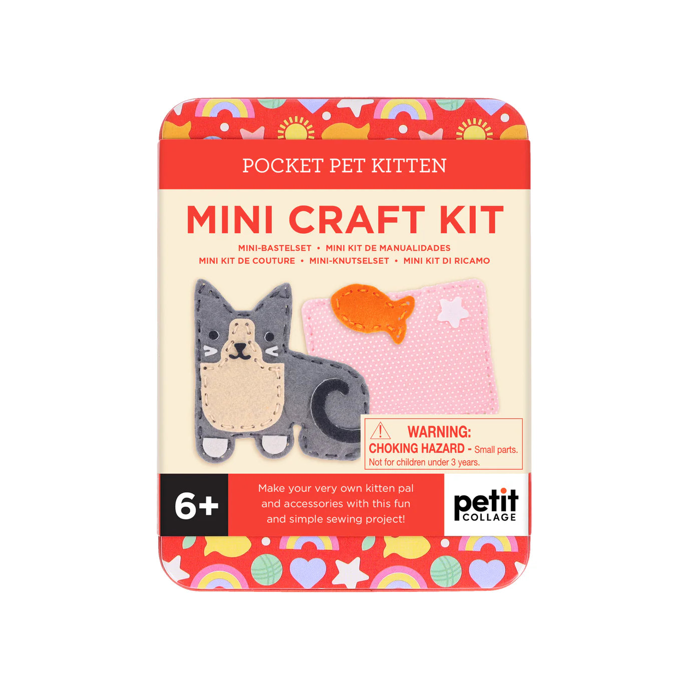 Mini Kit creativ pentru cusut - Pocket Pet Kitten - Petit Collage