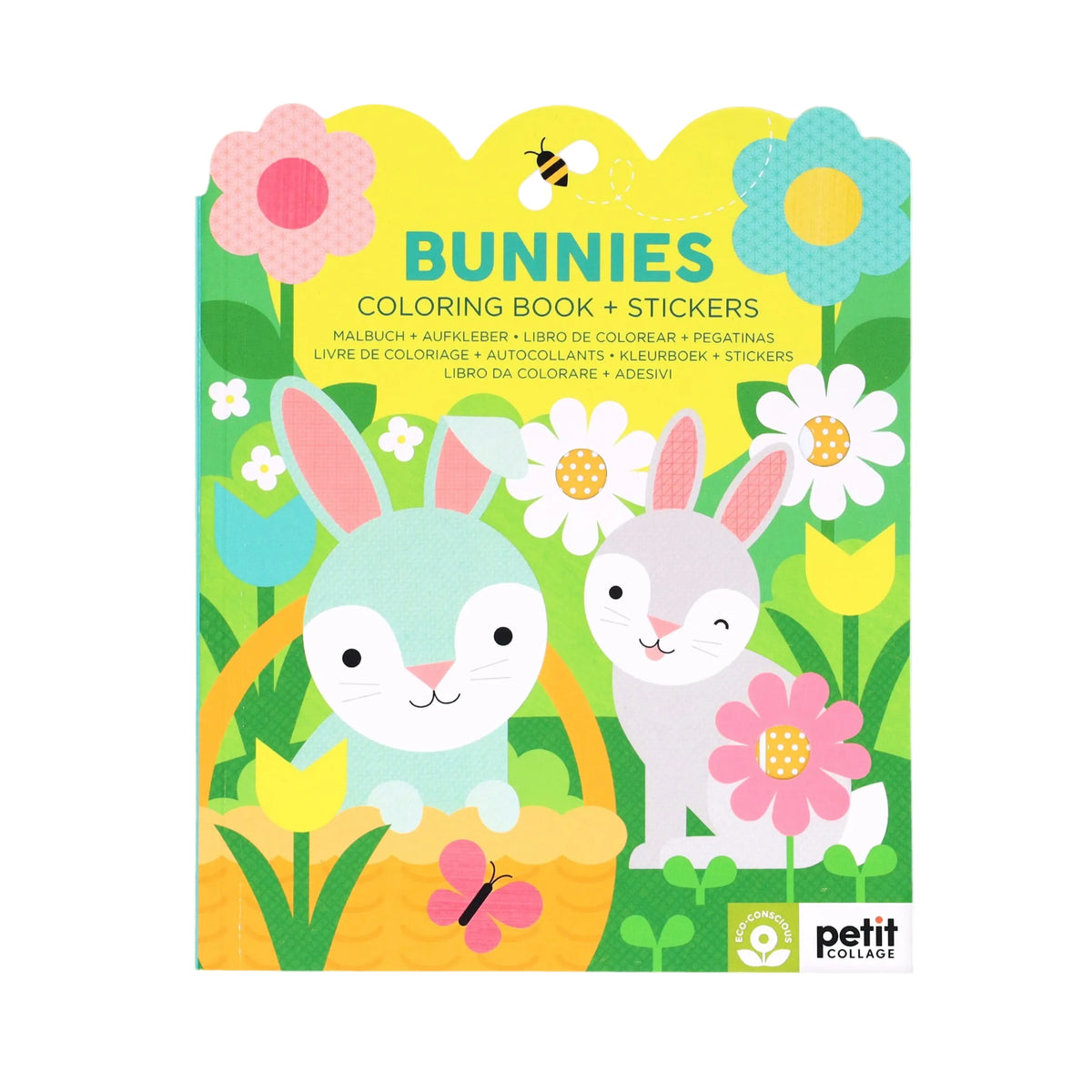 Carte de colorat + stickere - Bunnies - Petit Collage