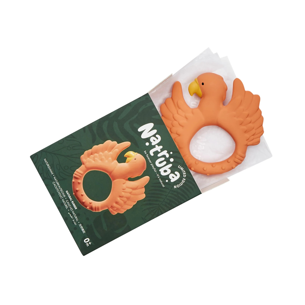 Jucarie pentru dentitie - Papagal Orange - Natruba