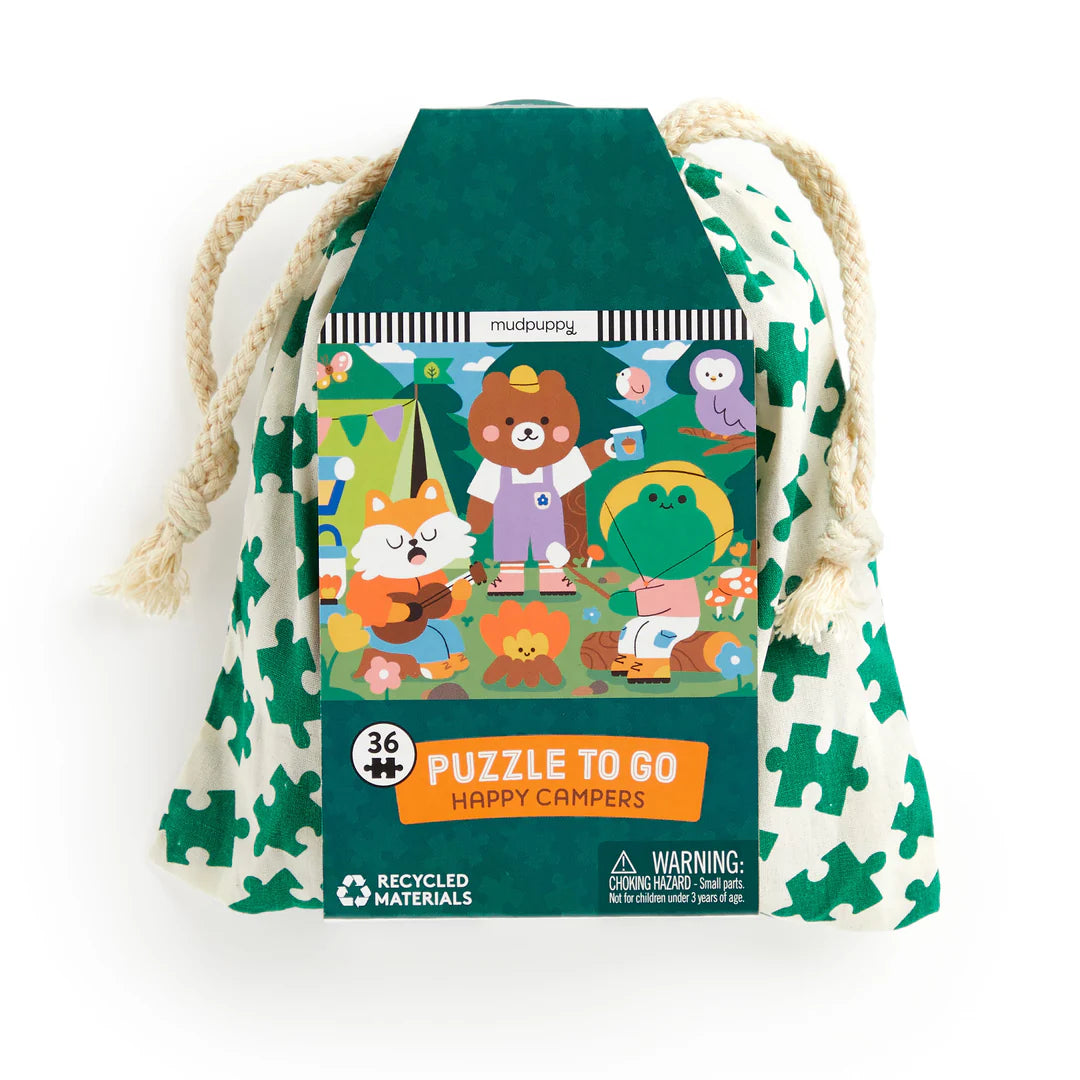Puzzle On-the-Go, 36 piese - Happy Campers - Mudpuppy