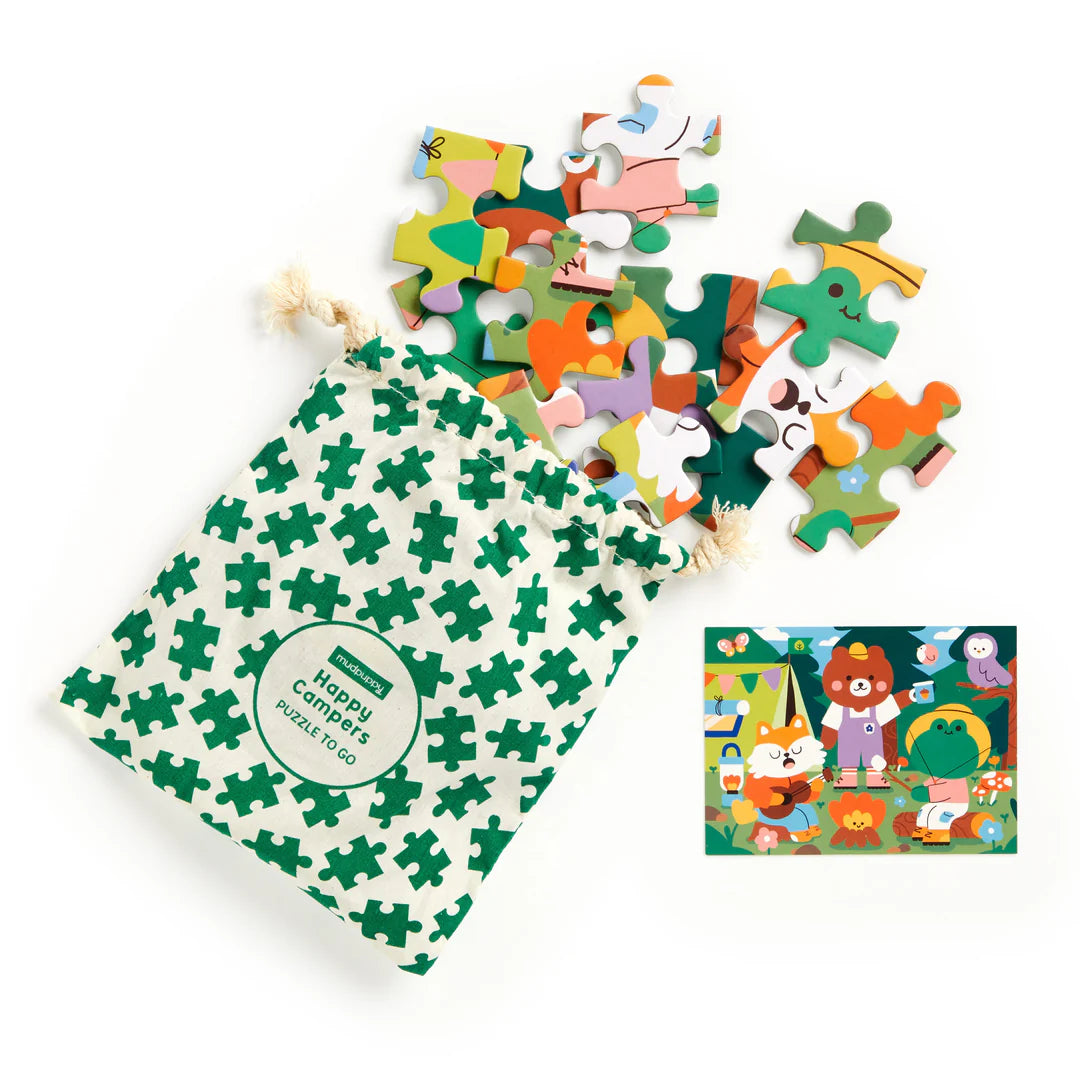 Puzzle On-the-Go, 36 piese - Happy Campers - Mudpuppy