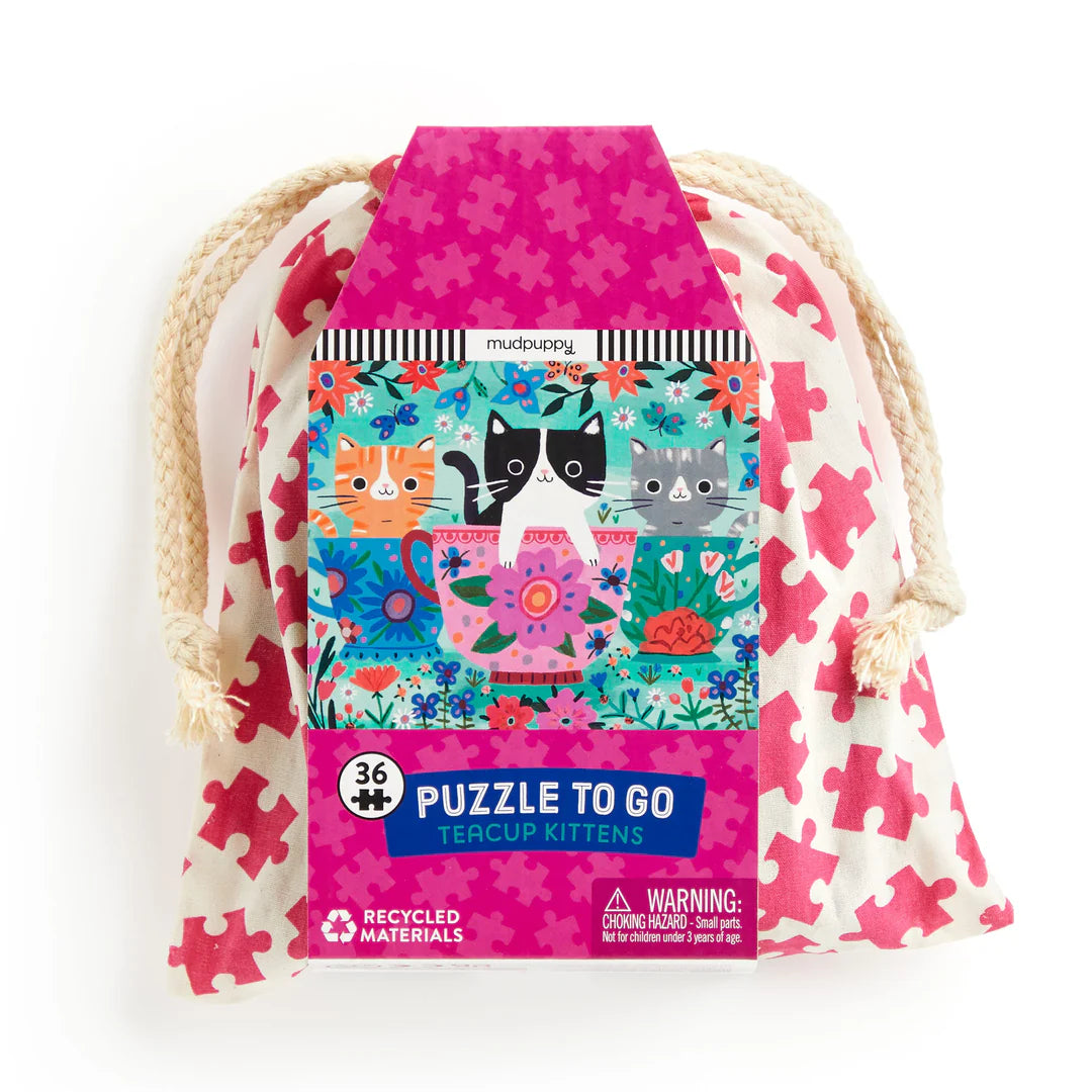 Puzzle On-the-Go, 36 piese - Teacup Kittens - Mudpuppy