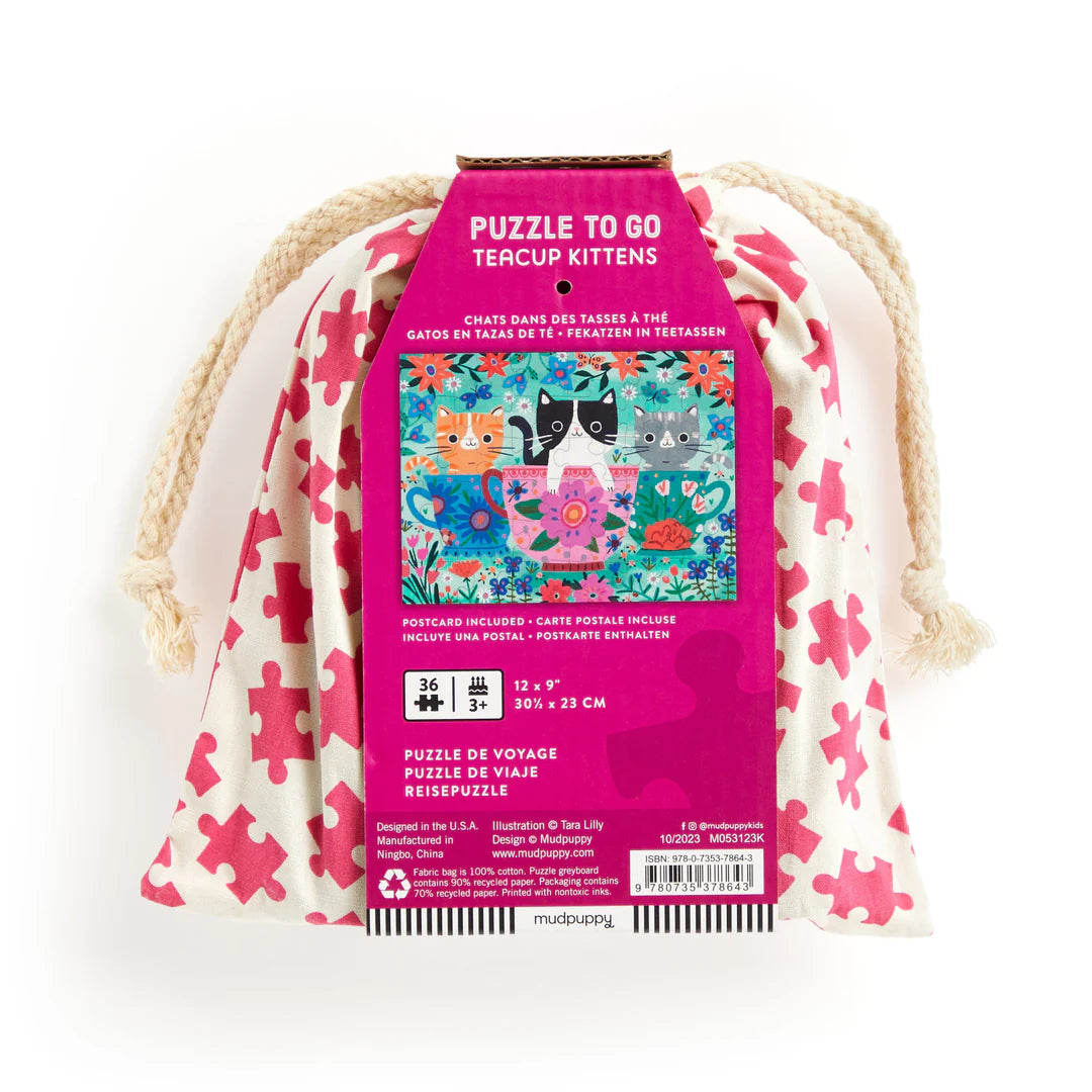 Puzzle On-the-Go, 36 piese - Teacup Kittens - Mudpuppy