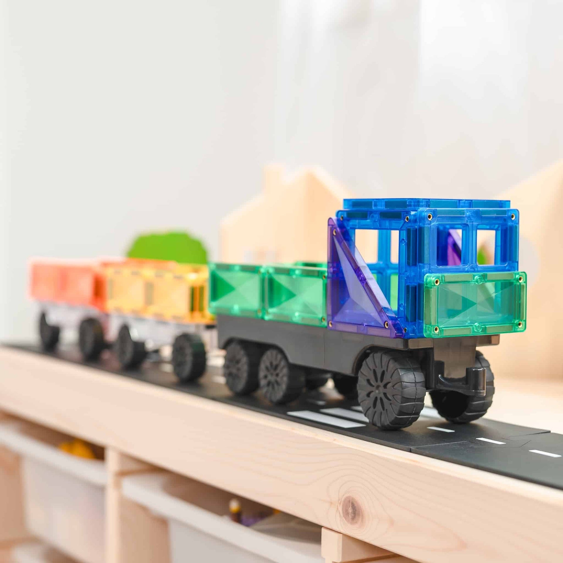 Set constructie magnetic, 50 piese – Rainbow Transport Pack – Connetix