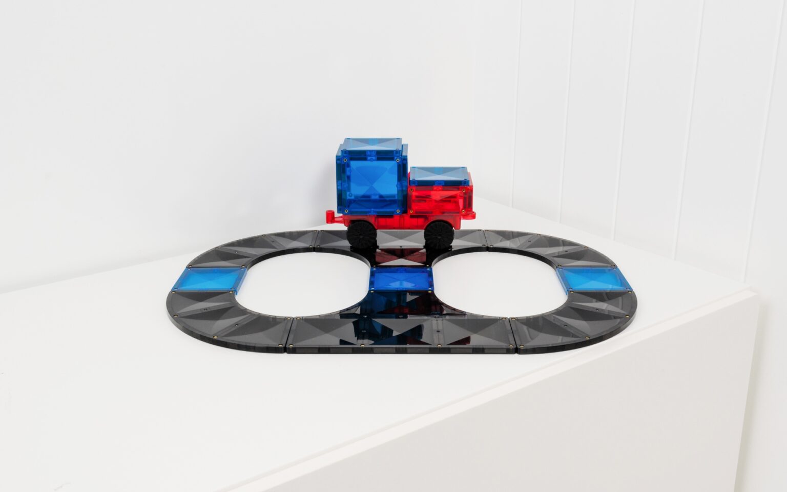 Set constructie magnetic, 16 piese – Ramps & Intersections Pack – Connetix