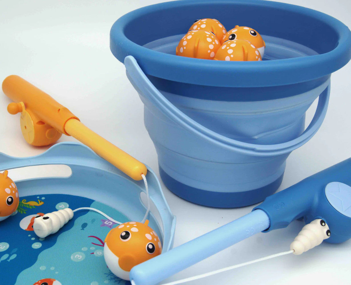 Set pliabil cu joc de pescuit pentru plaja, 11 piese - BIOplastic - compacToys