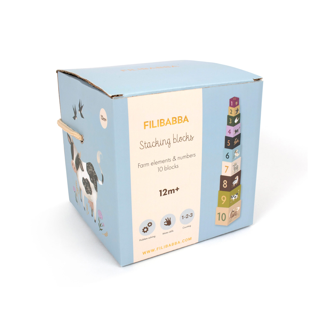 Cuburi educative de stivuit - Magic Farm - Filibabba