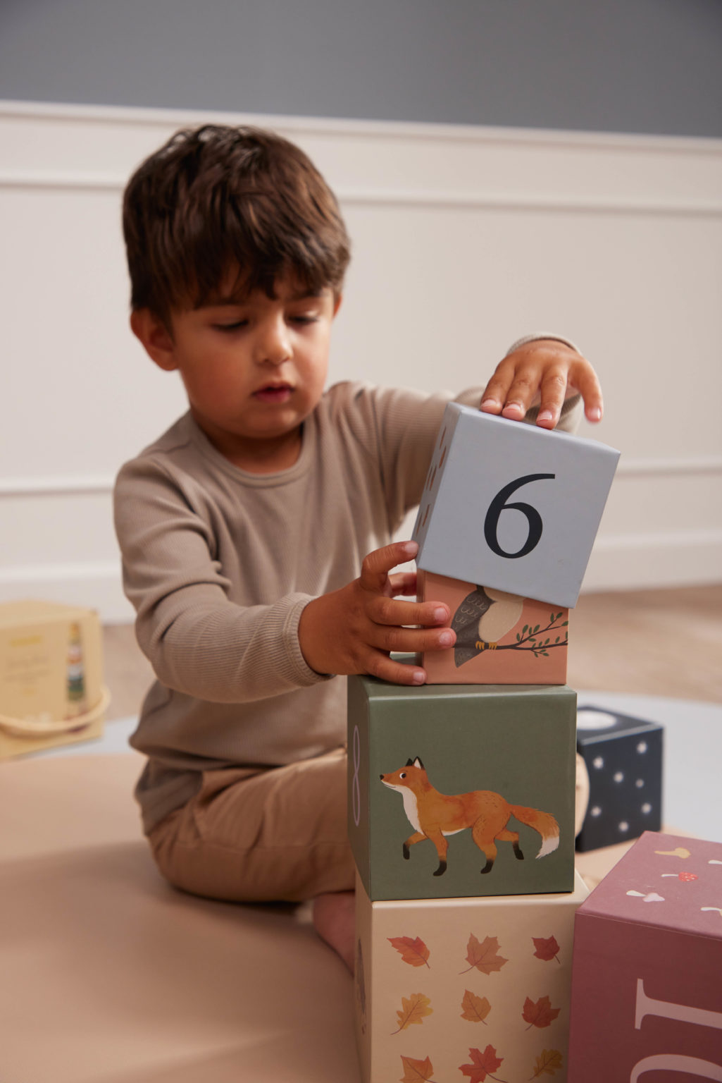 Cuburi educative de stivuit - Nordic Animals - Filibabba