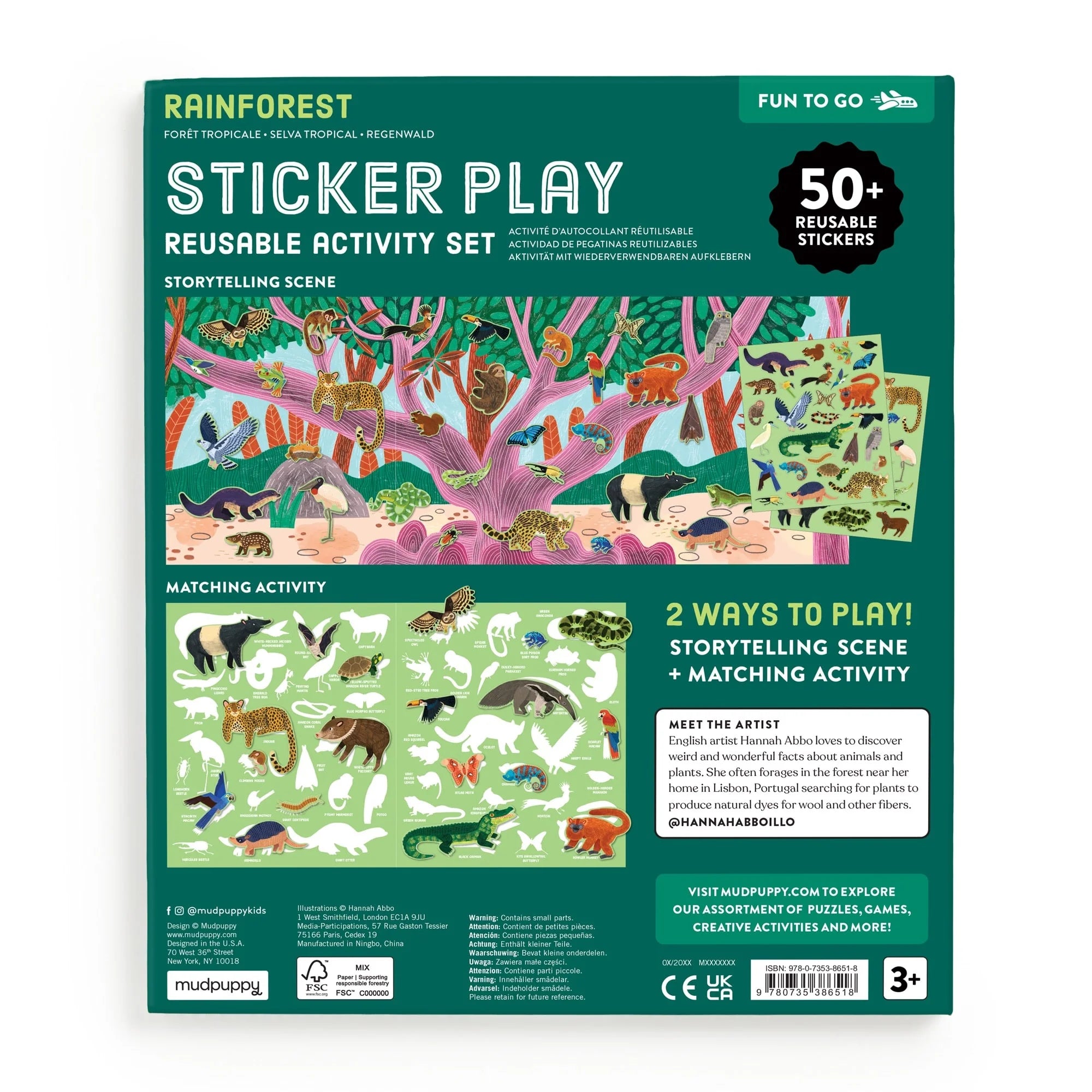 Set stickere reutilizabile Rainforest Mudpuppy - detaliu animale