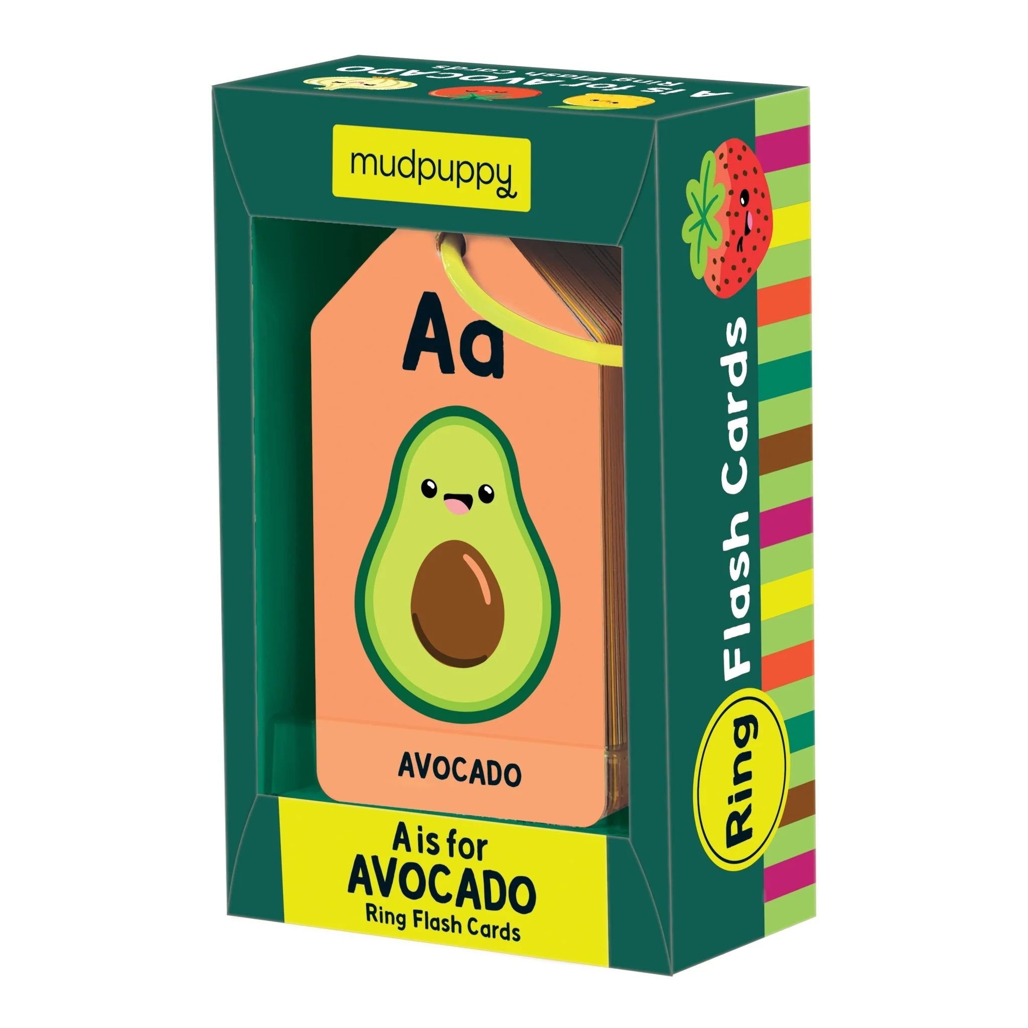 Set carduri educative cu inel – A is for Avocado - Mudpuppy