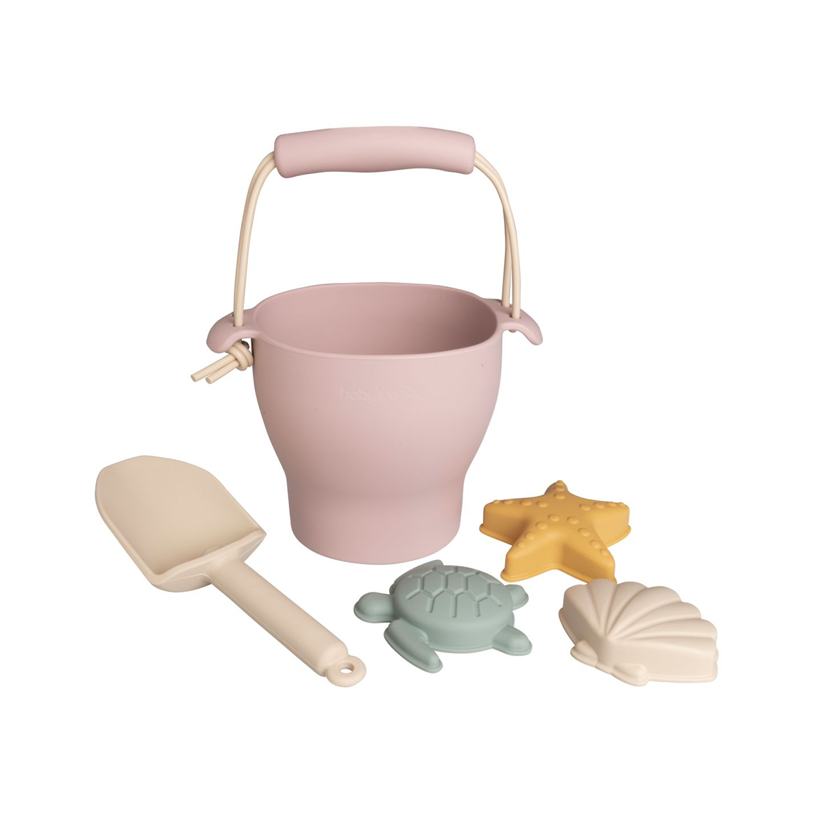 Jucarii de plaja din silicon, 5 piese - Old Pink - Baby&