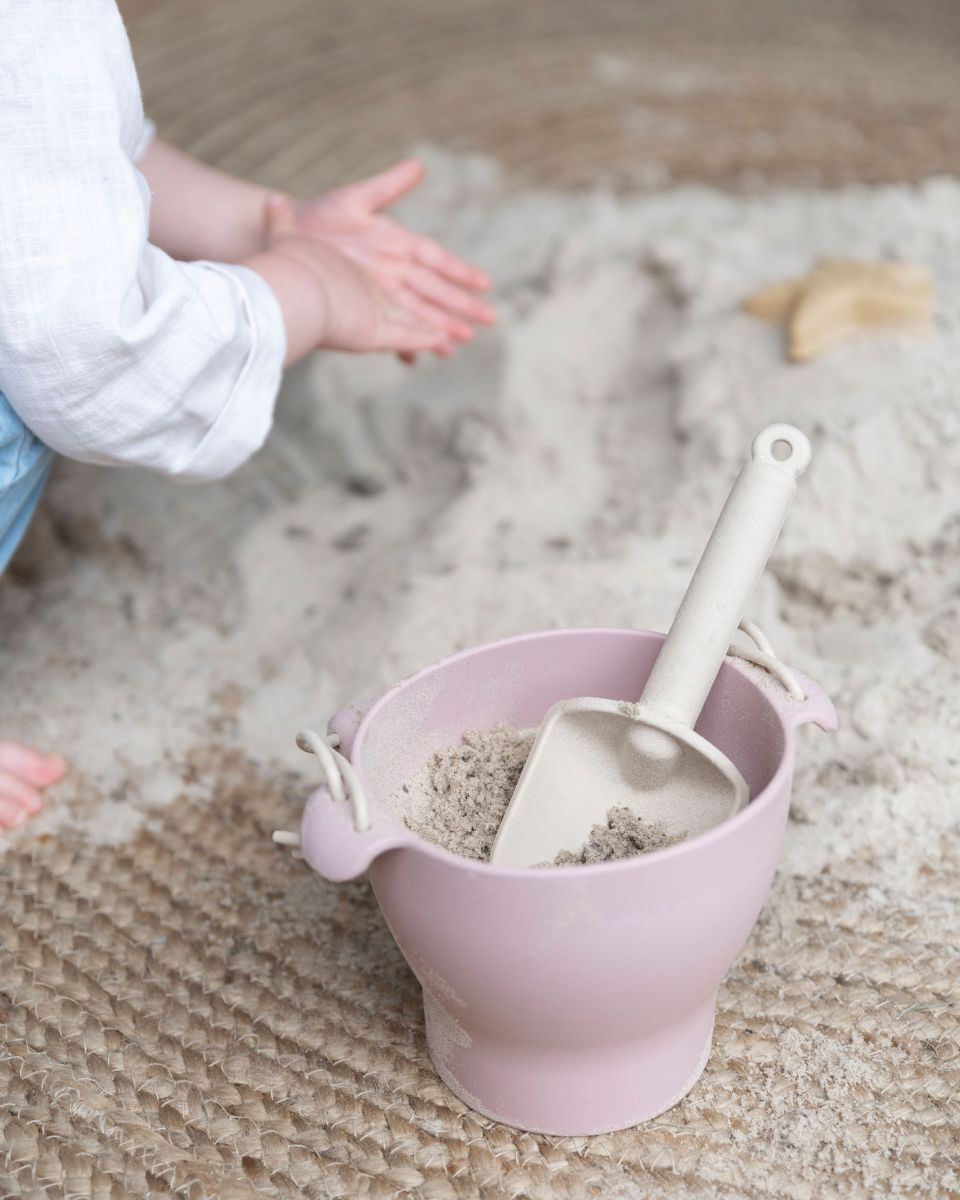 Jucarii de plaja din silicon, 5 piese - Old Pink - Baby&