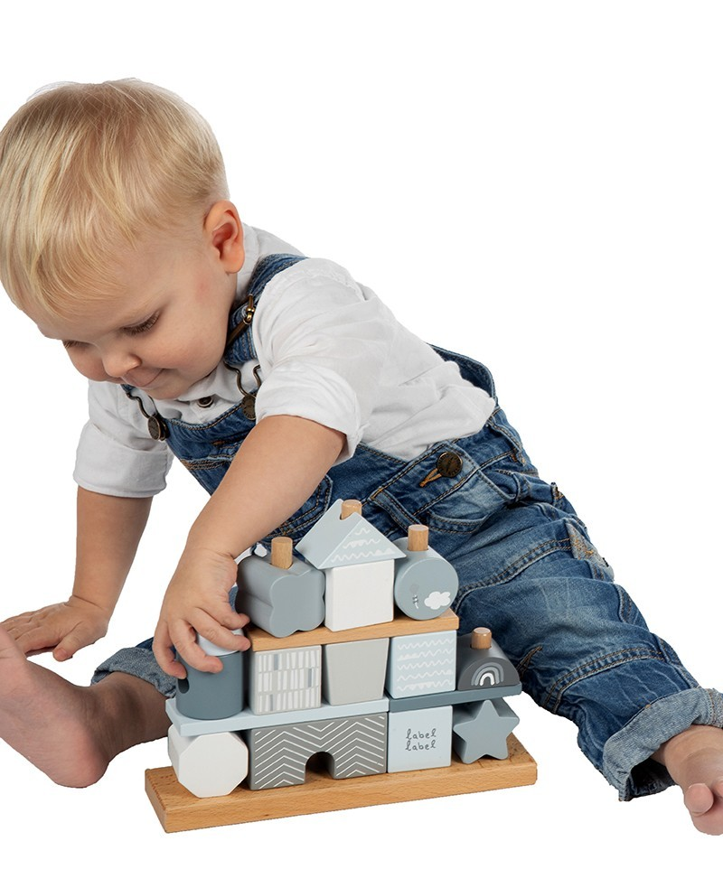 Blocuri pentru construit si stivuit - Casuta Blue - Label Label