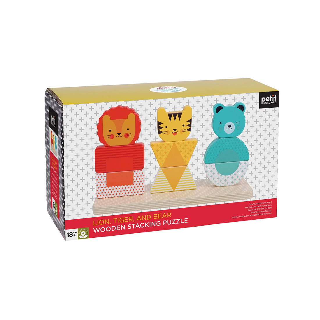 Set de potrivit si stivuit - Lion, Tiger & Bear - Petit Collage