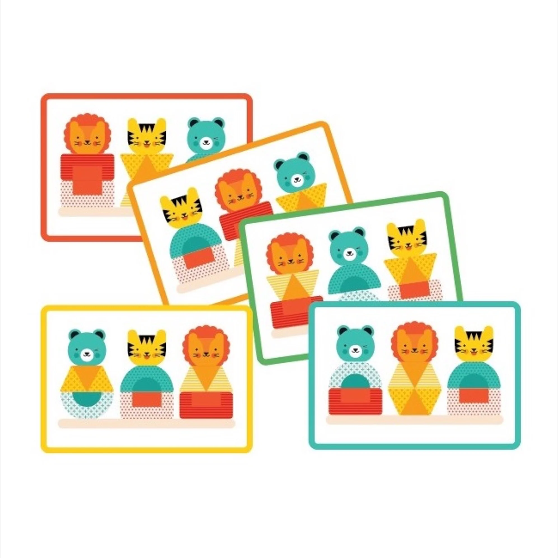 Set de potrivit si stivuit - Lion, Tiger & Bear - Petit Collage