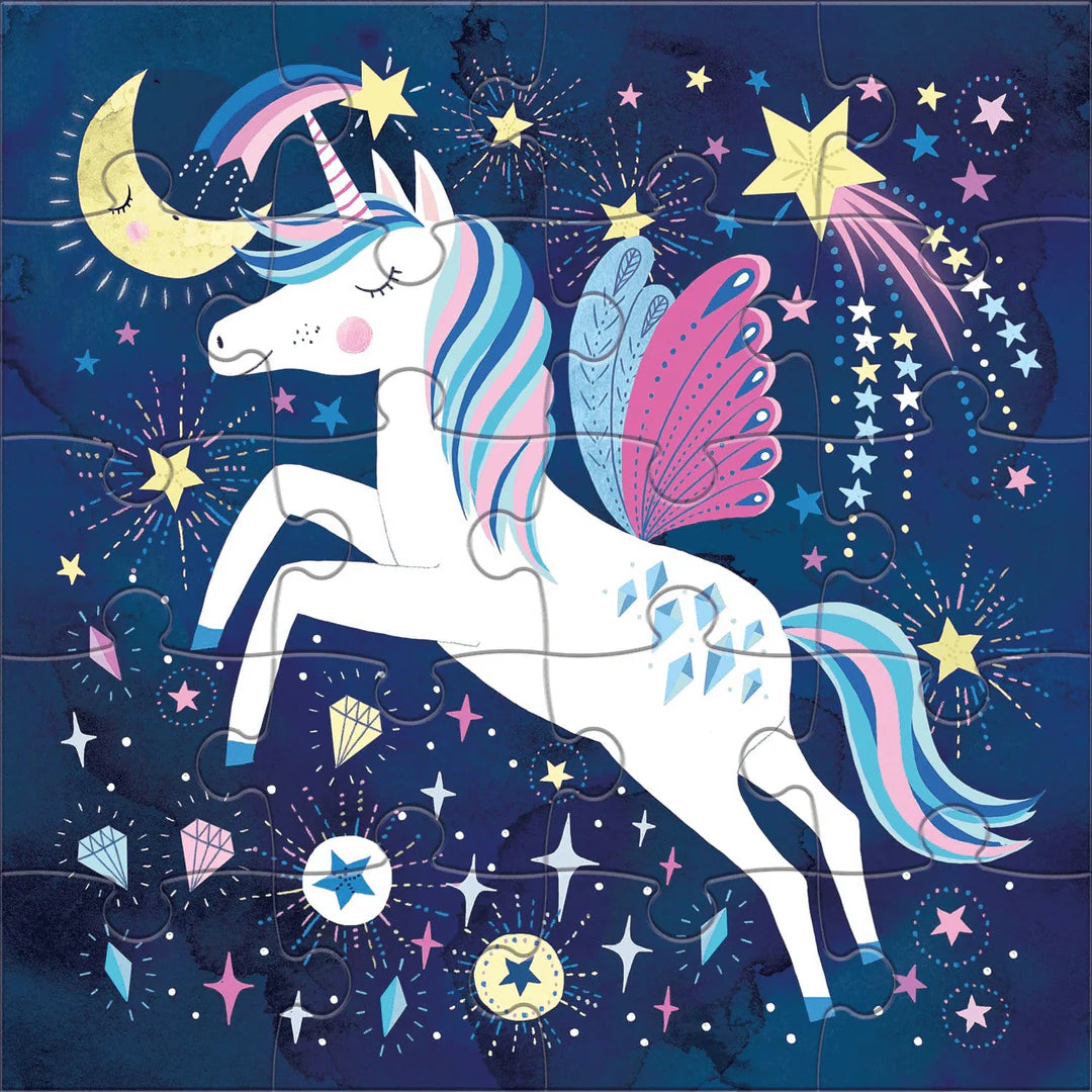 Puzzle magnetic, 2 in 1 - Magical Unicorn - Mudpuppy