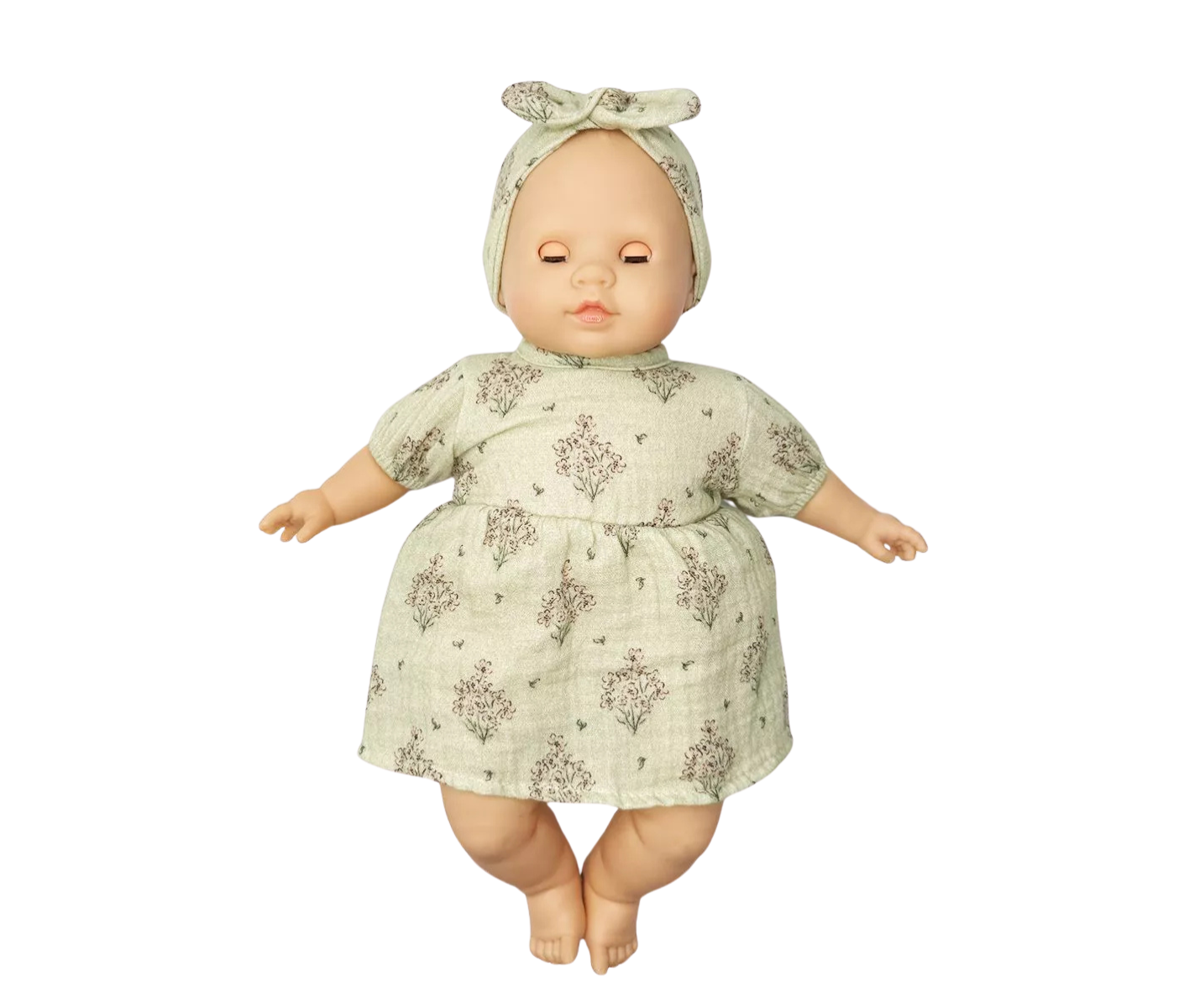 Păpușă bebeluș Cuties în rochiță cu flori de câmp, 36 cm - Émilie - Minikane