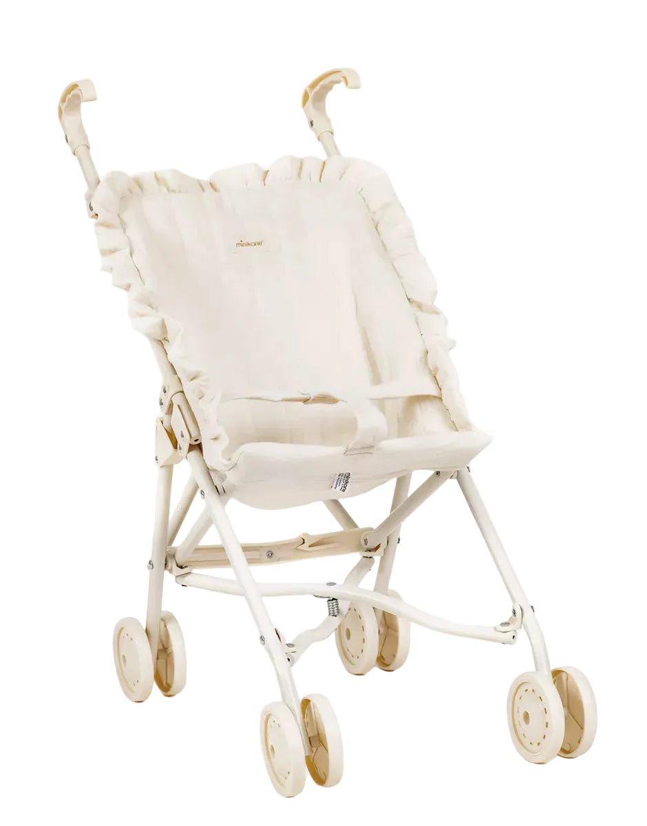 Cărucior păpuși pliabil - Putty Cotton Ruffled - Minikane