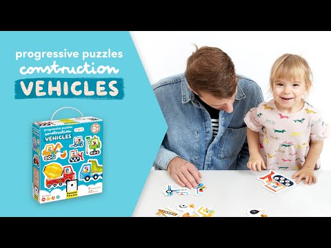 Puzzle progresiv, 9 in 1 - Construction Vehicles - Banana Panda