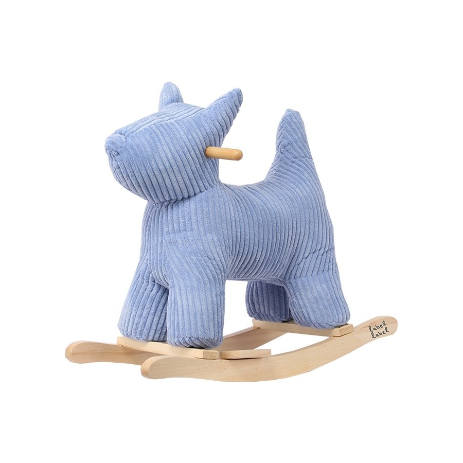 Balansoar din lemn, Rocking Dog - Blue - Label Label