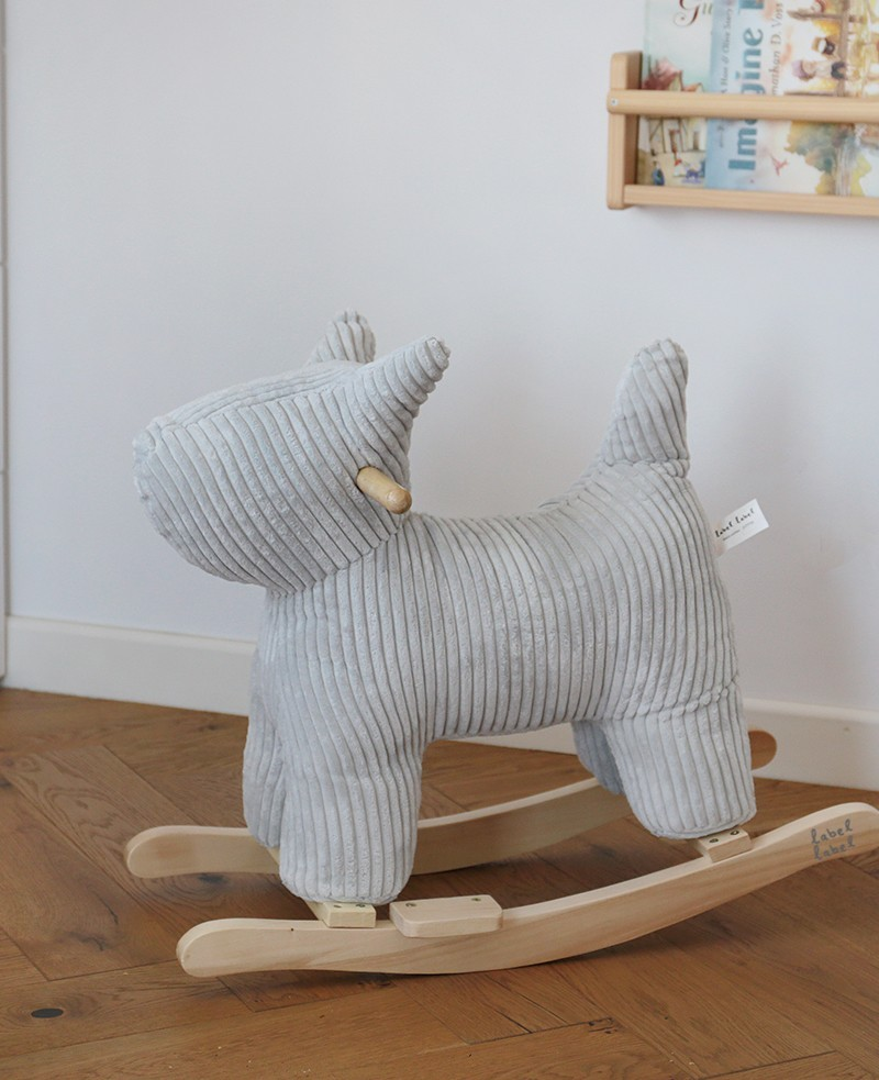 Balansoar din lemn, Rocking Dog - Grey - Label Label