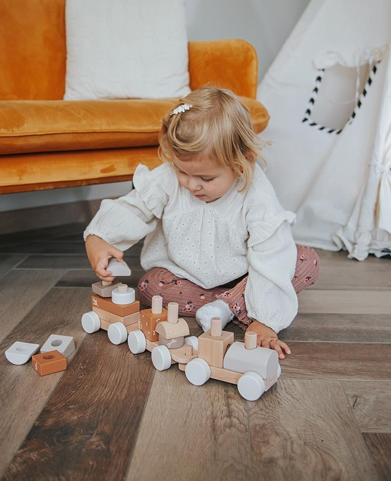 Trenulet cu forme stivuibile - Nougat - Label Label