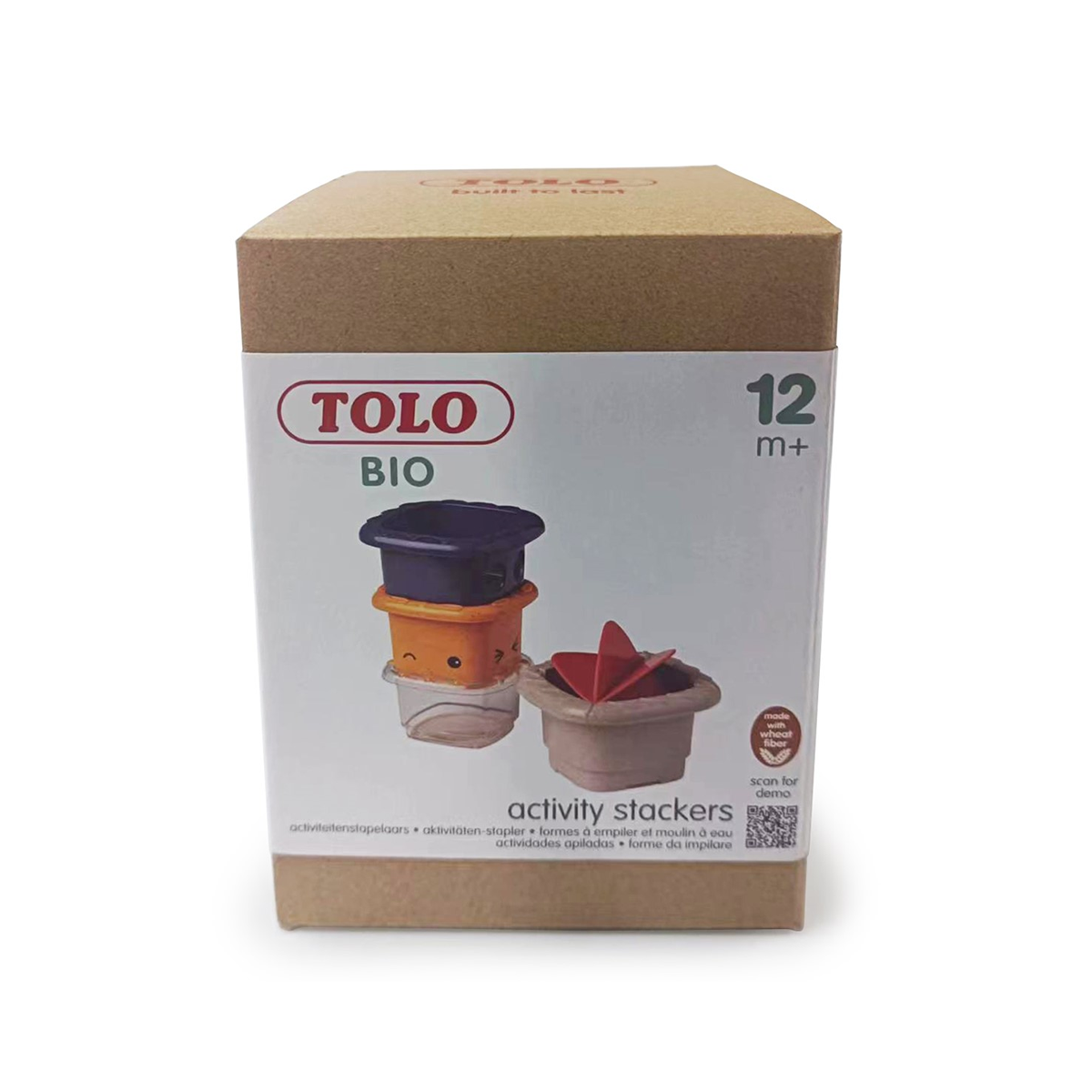 Set cupe pentru joaca la baita + stivuire, 4 piese - Tolo Bio