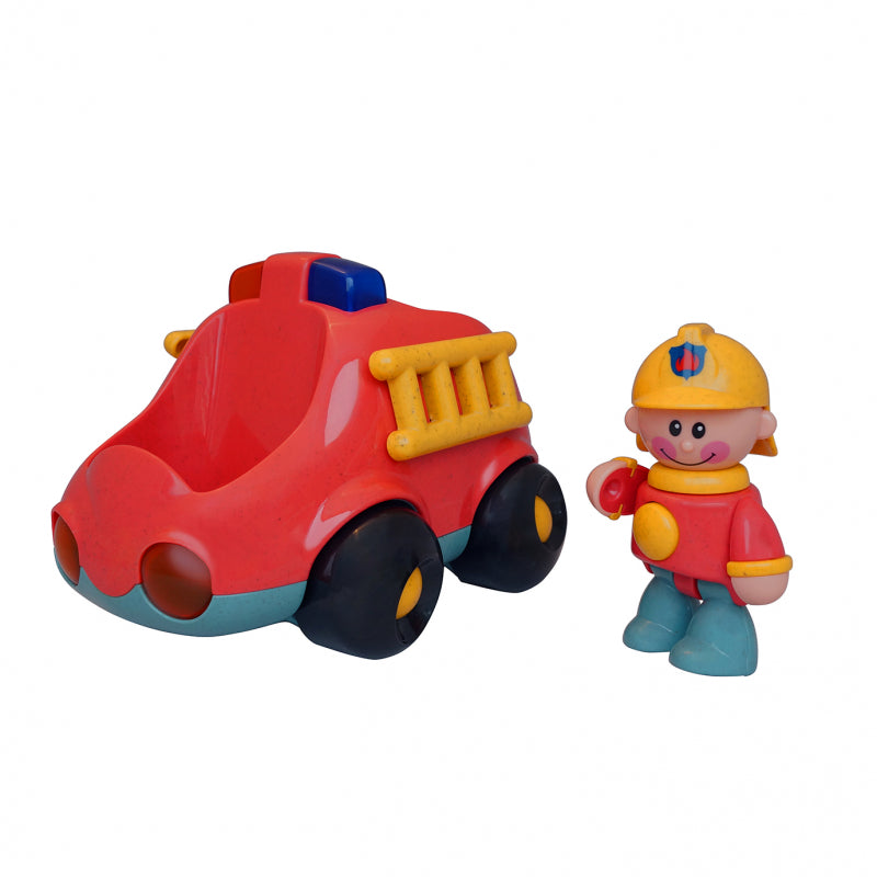 Set de joaca - Masina pompieri & Personaj interactiv, Firefighter - Tolo Bio