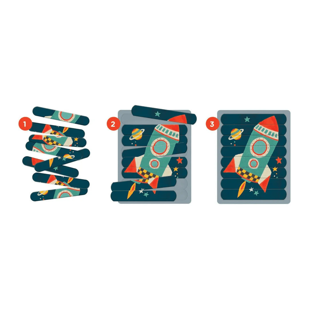 Set puzzle cu betisoare, 6 in 1 - Transportation - Mudpuppy