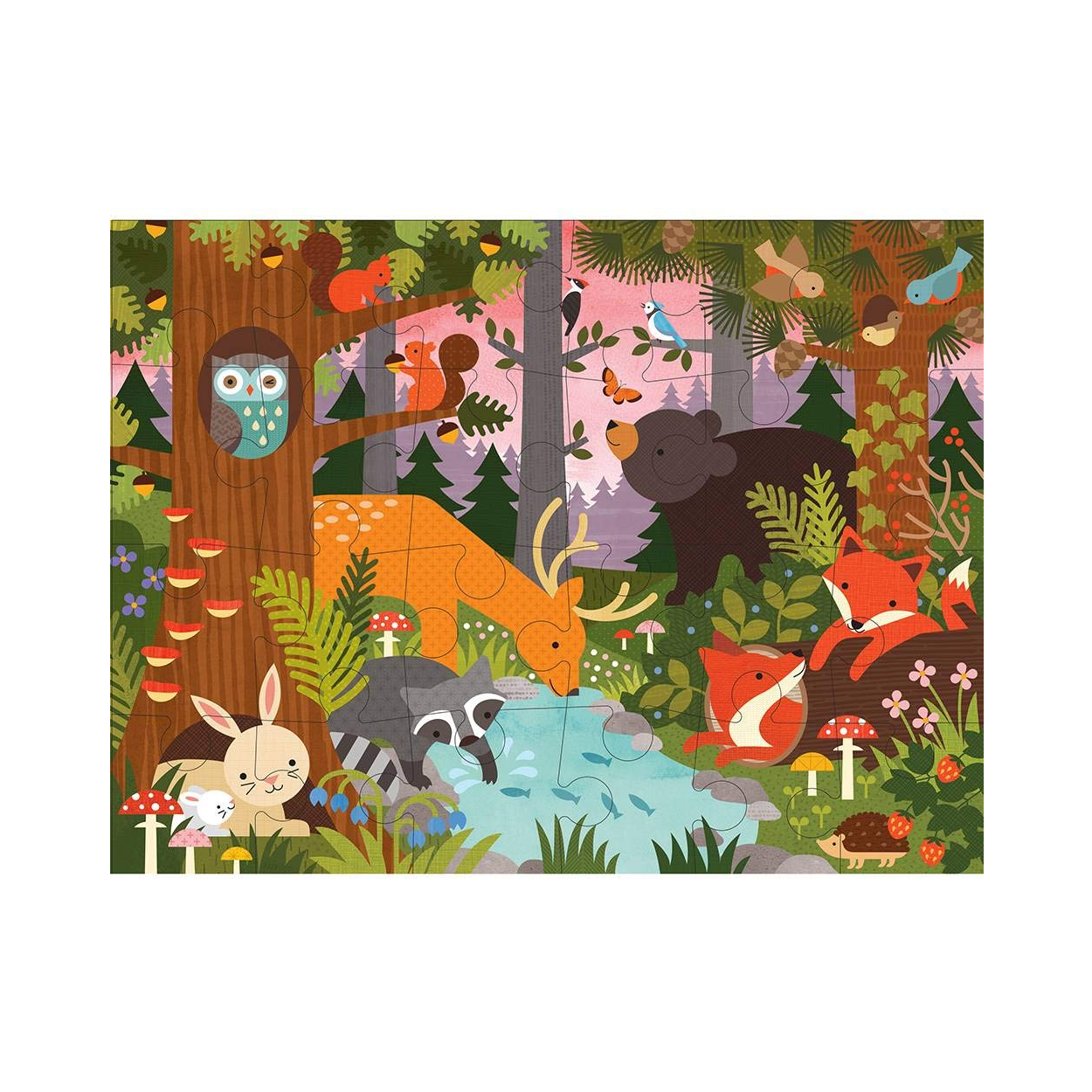 Puzzle de podea, 24 piese - Padure - Petit Collage