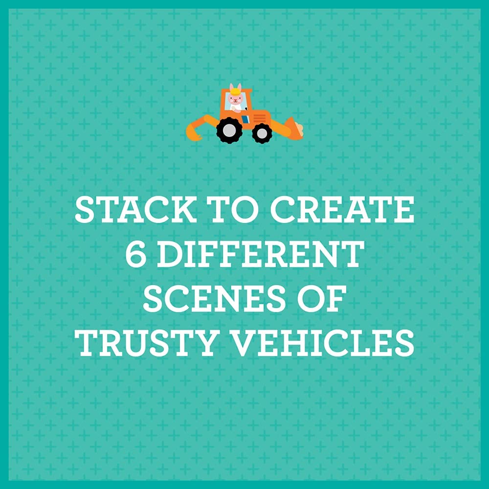 Puzzle cuburi, 6 piese - Vehicule - Petit Collage