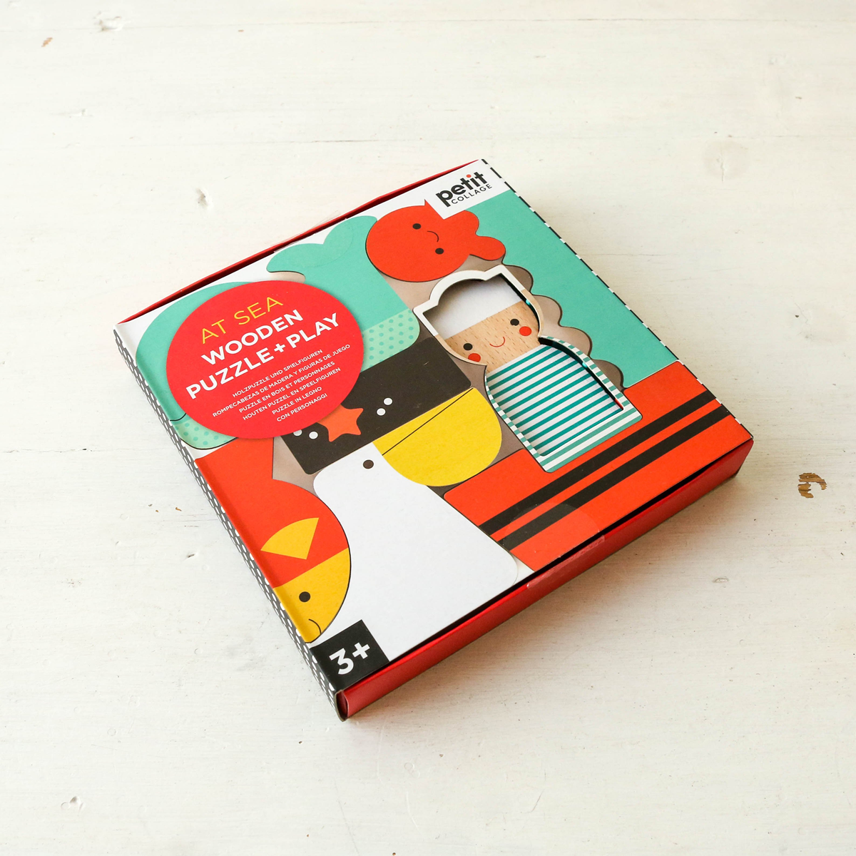 Mini puzzle din lemn + set de joaca - At Sea - Petit Collage