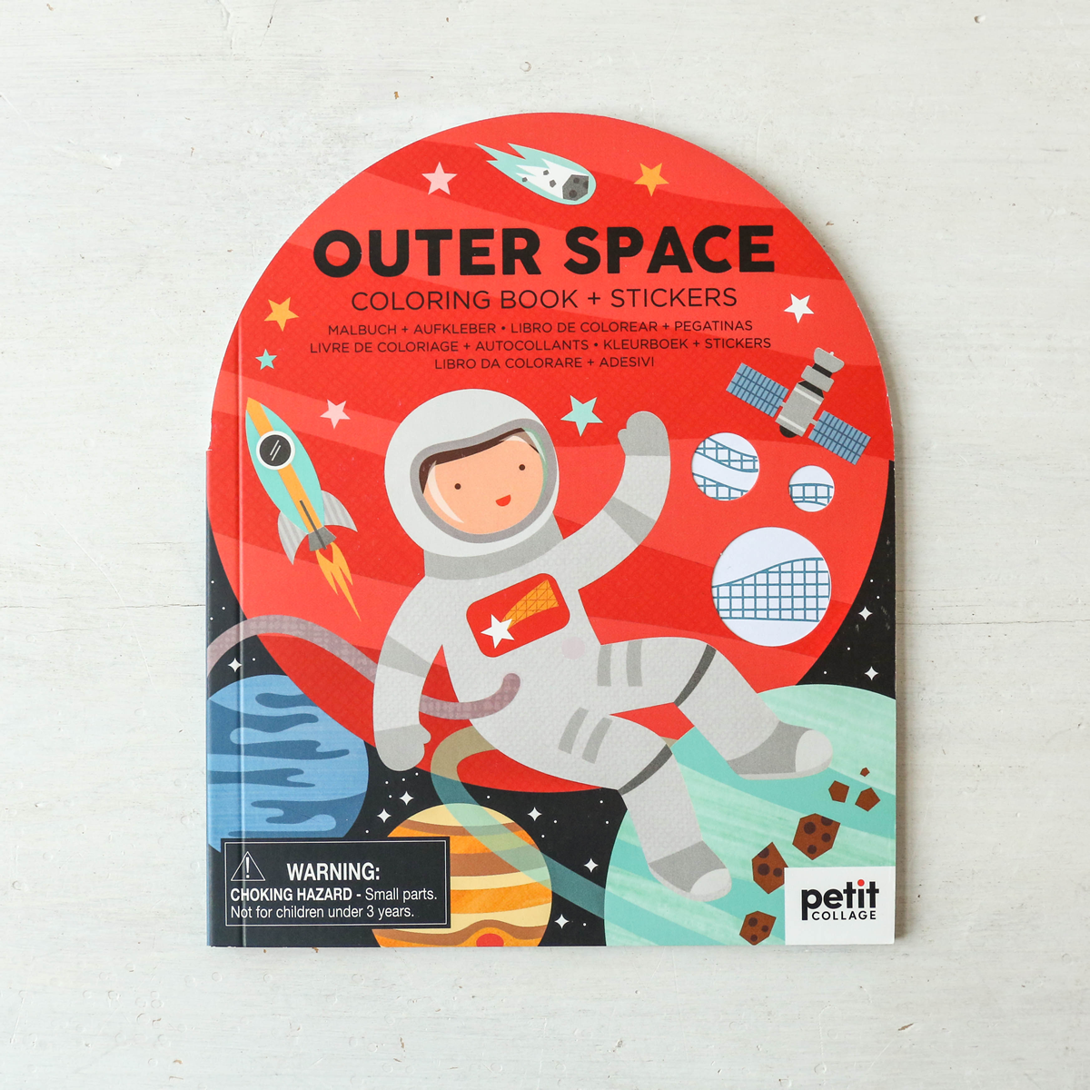 Carte de colorat + stickere - Outer Space - Petit Collage