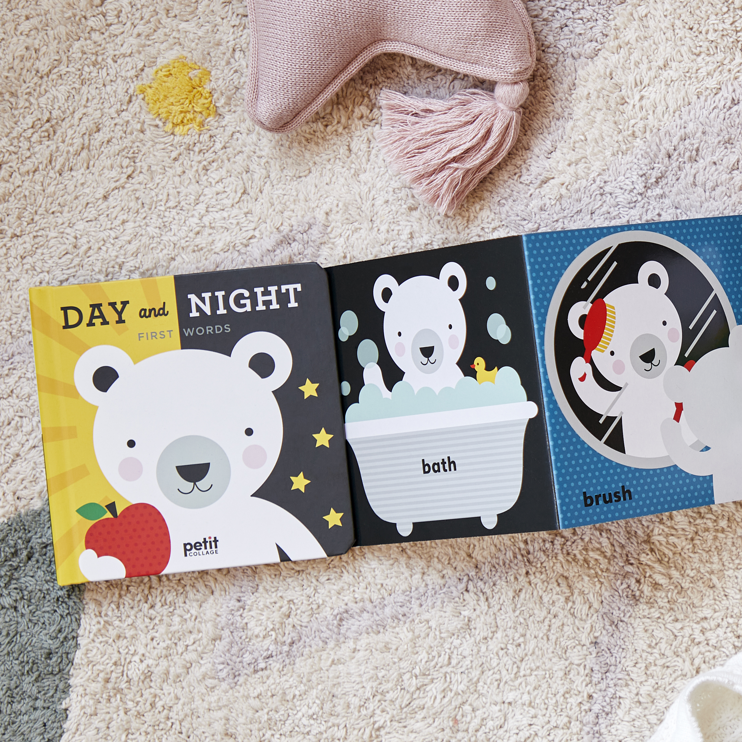 Carte pentru bebelusi, First Words - Day & Night - Petit Collage