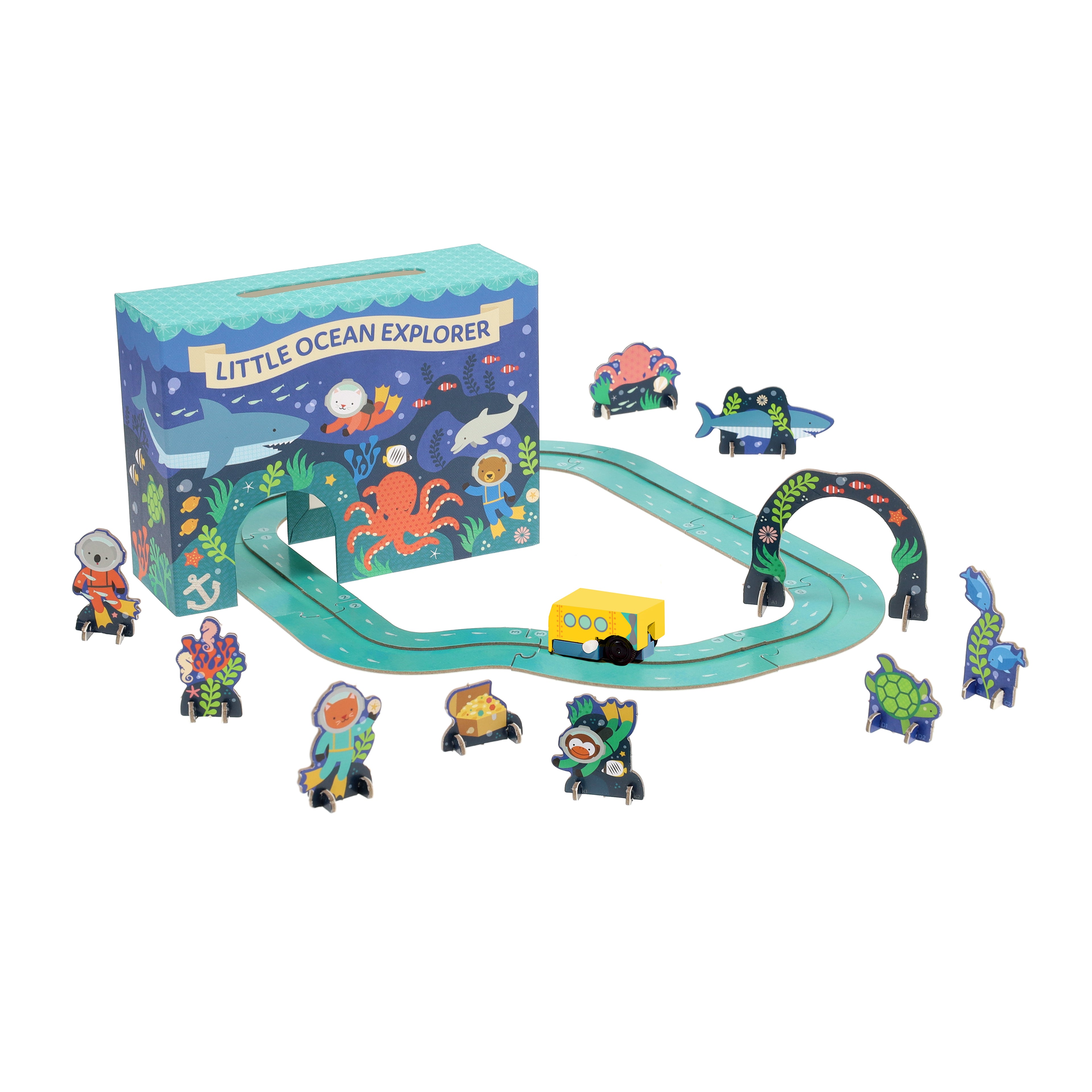 Set de joaca Wind Up and Go - Little Ocean Explorer - Petit Collage