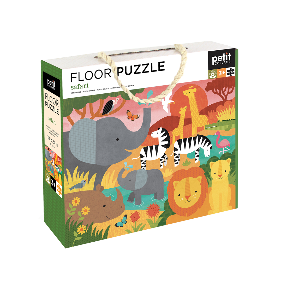 Puzzle de podea, 24 piese - Safari - Petit Collage