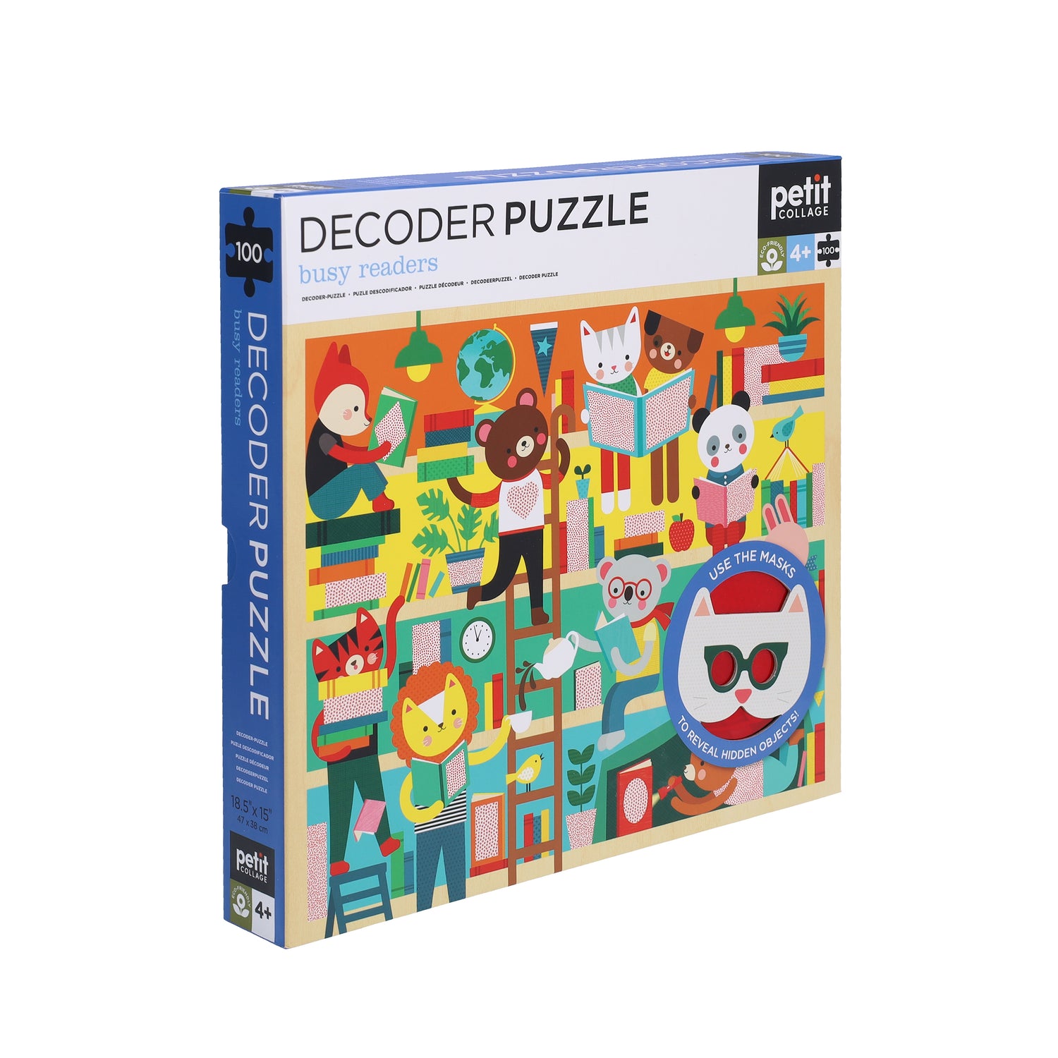 Puzzle pentru decodat, 100 piese - Busy Readers - Petit Collage