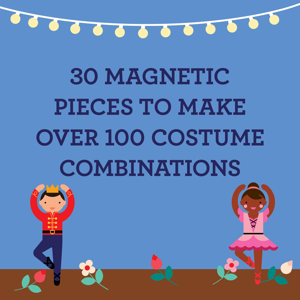 Joc magnetic Dress Up cu papusi - Ballet Dancers - Petit Collage