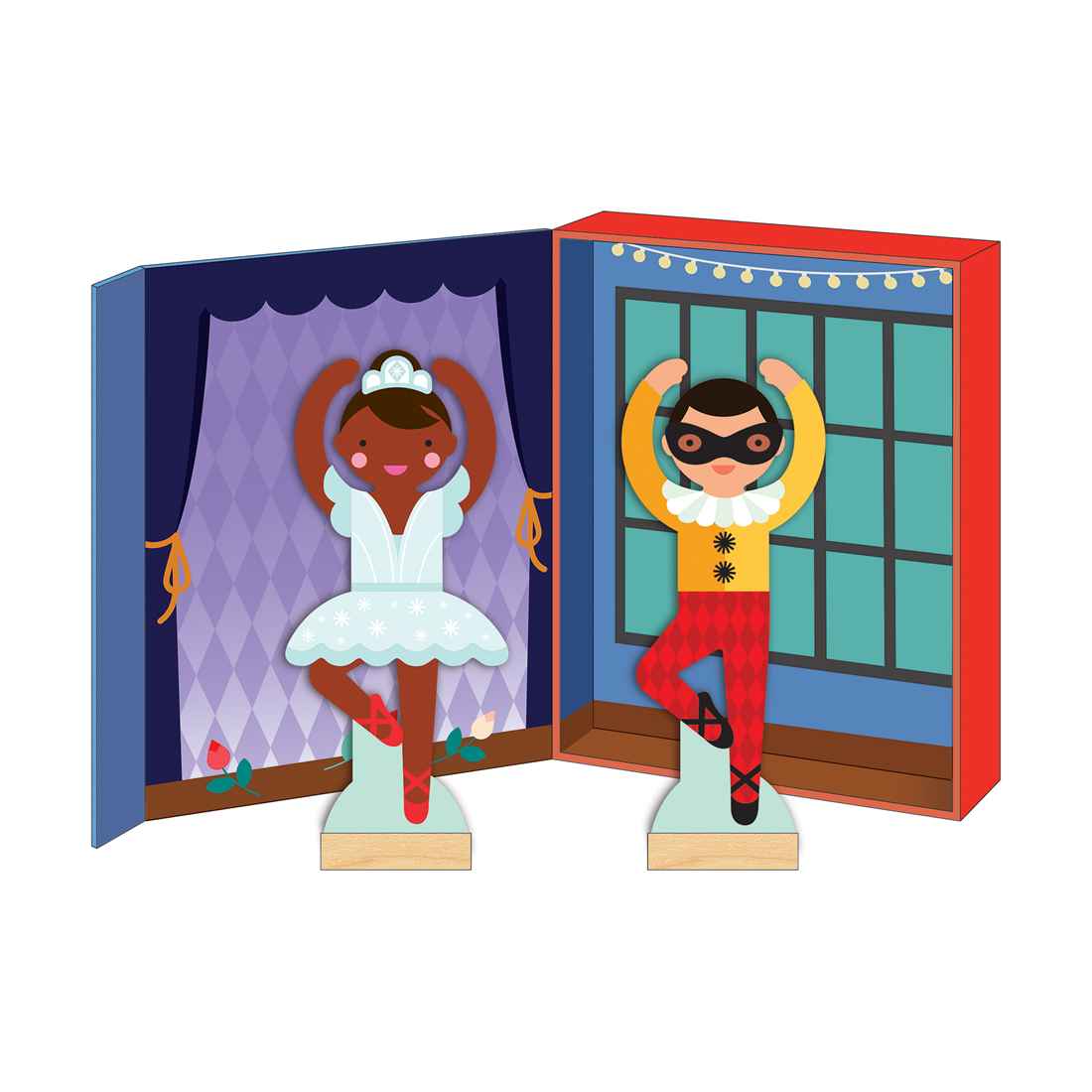 Joc magnetic Dress Up cu papusi - Ballet Dancers - Petit Collage