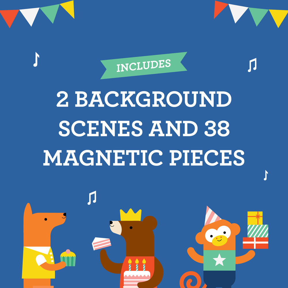 Joc magnetic On-the-Go - Party Animals - Petit Collage