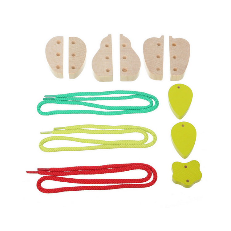 Joc de indemanare prin snuruire, 3 piese - Fructe - Cubika